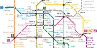Мексико сити на мапи метроа
