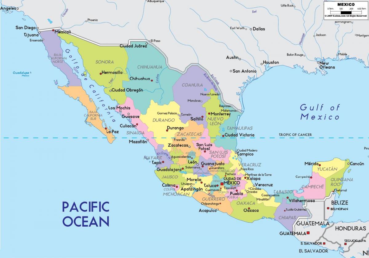 карта државе Мексико ситију