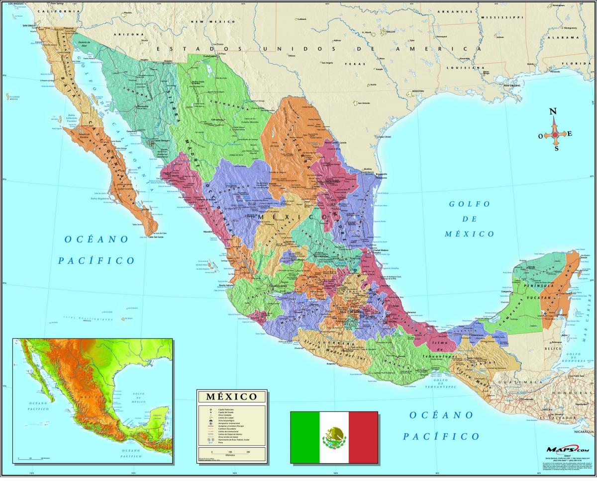 мапа Мексика спта код града 