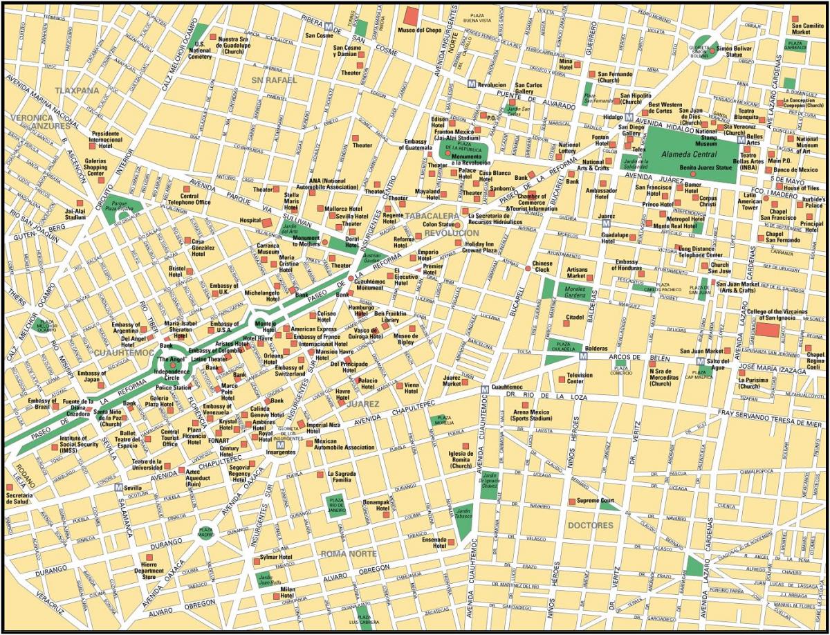 мапа Мексика тачке града интерес