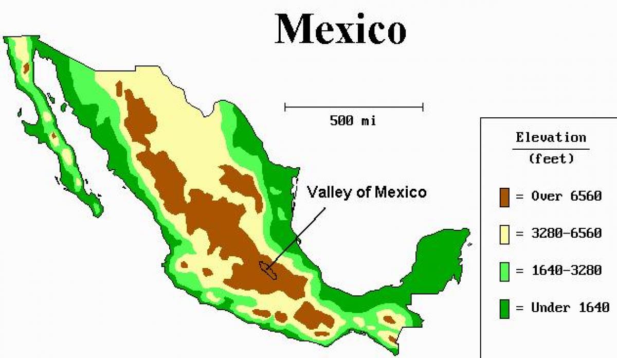 мапа долине Мексико ситију