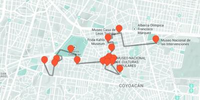 Карта Мексико ситију пешачка тура